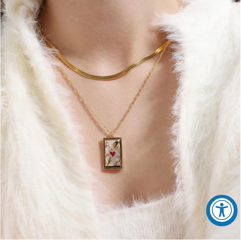 Free People TAI JEWELRY The Sun Tarot Card Necklace Anthropologie - Picture 3 of 4